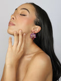 Purple Orchid 24K Gold Plated Earrings