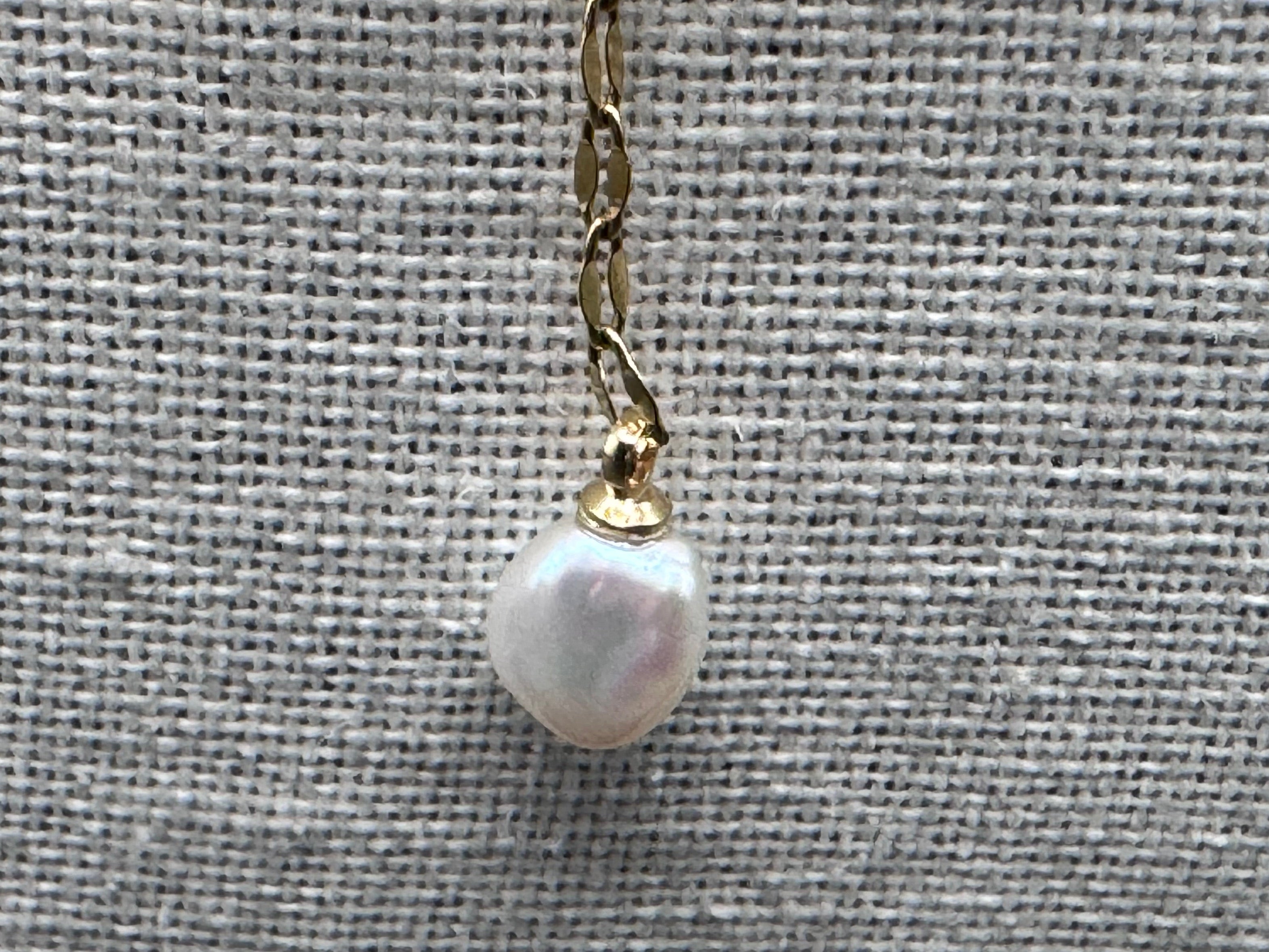 Orchid and Pearl Double Layer Y Shaped Necklace