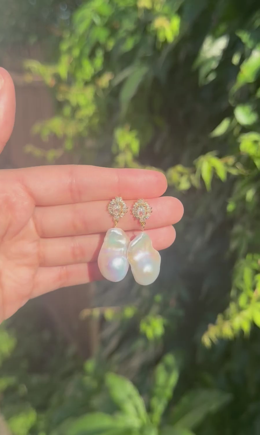 Baroque Pearl & Crystal Drop Earrings